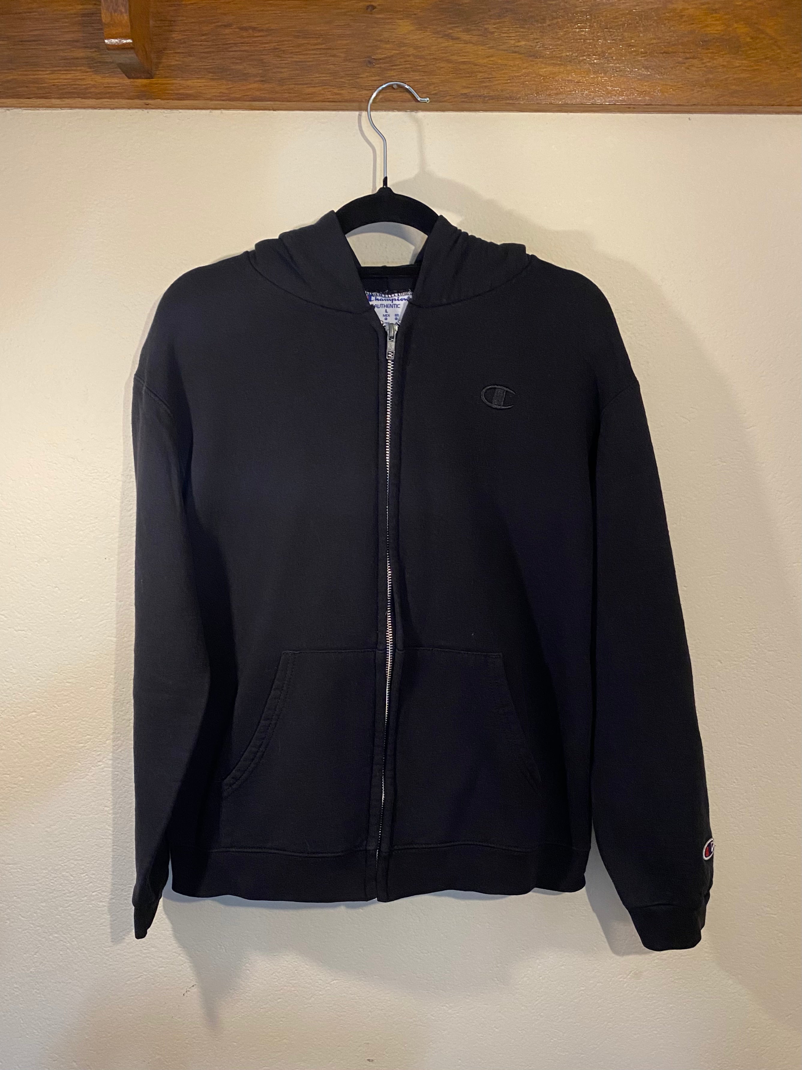 Champion Zip Up Hoodie (Vintage) Men's L