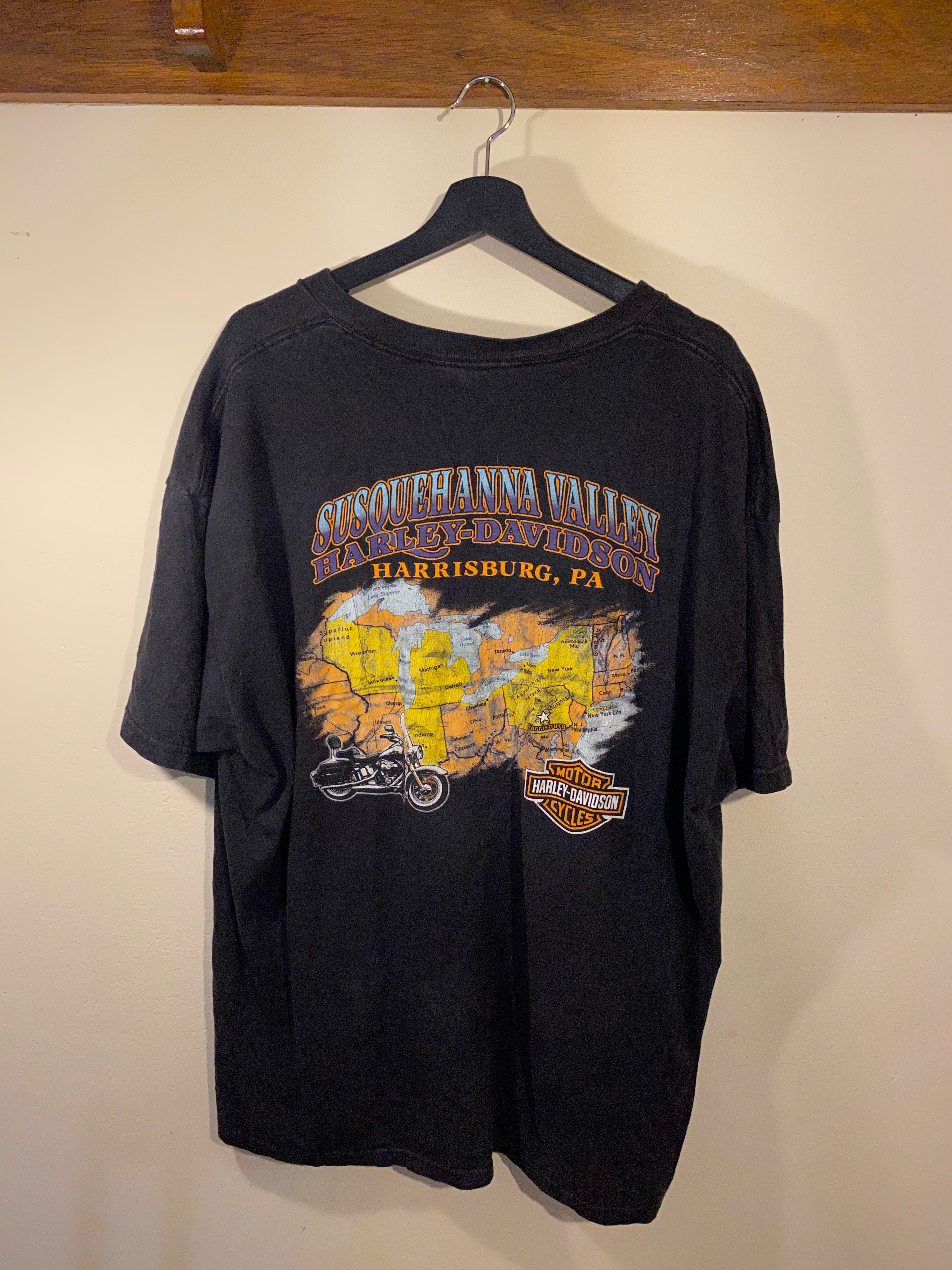 Harley-Davidson Motorbikes Tee Susquehanna Valley Harrisburg PA (Vintage) Men's 3XL