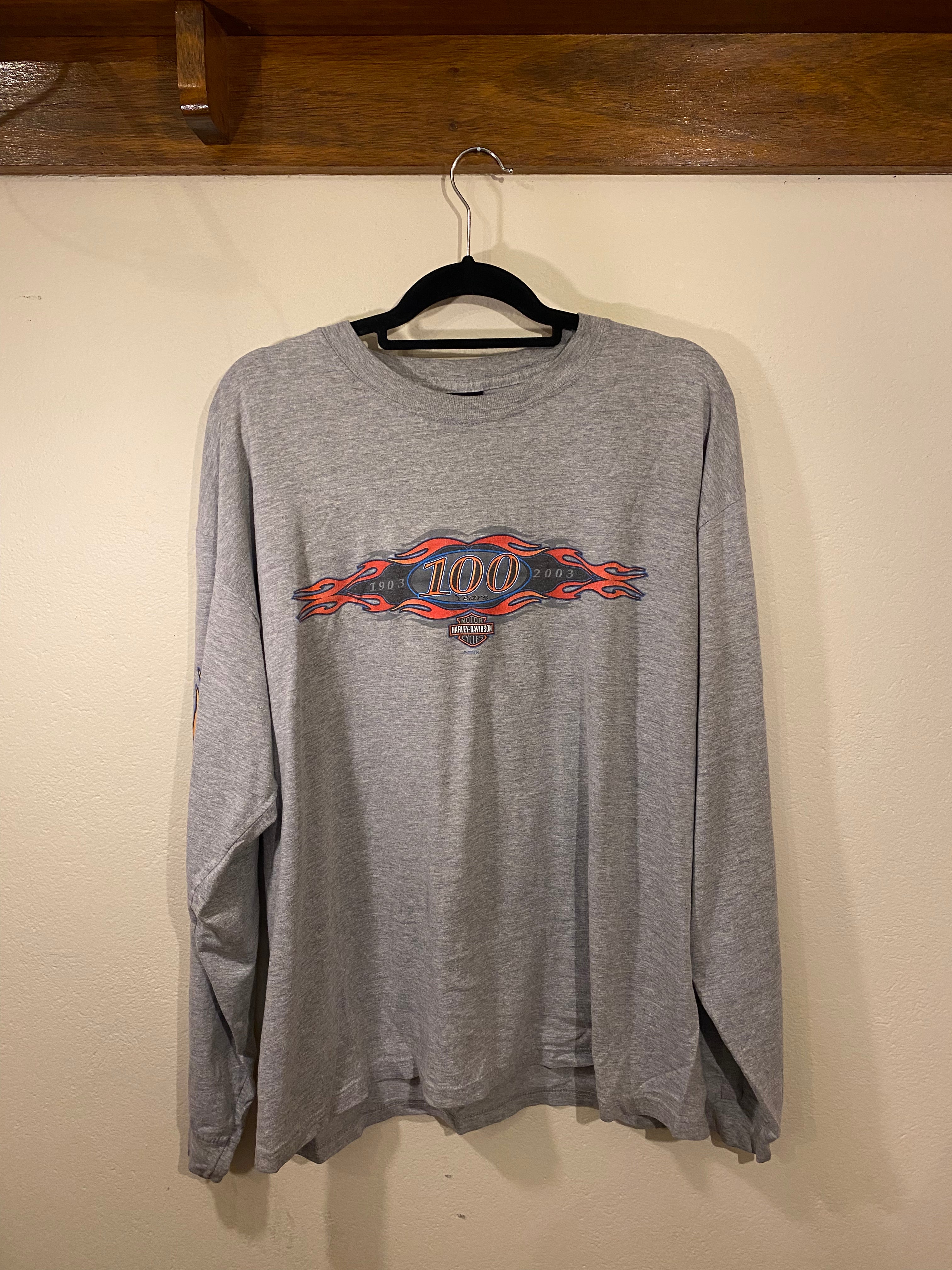 Harley-Davidson Motorbikes Long Sleeve Tee 100 Years Spitzies (Vintage) Men's XL