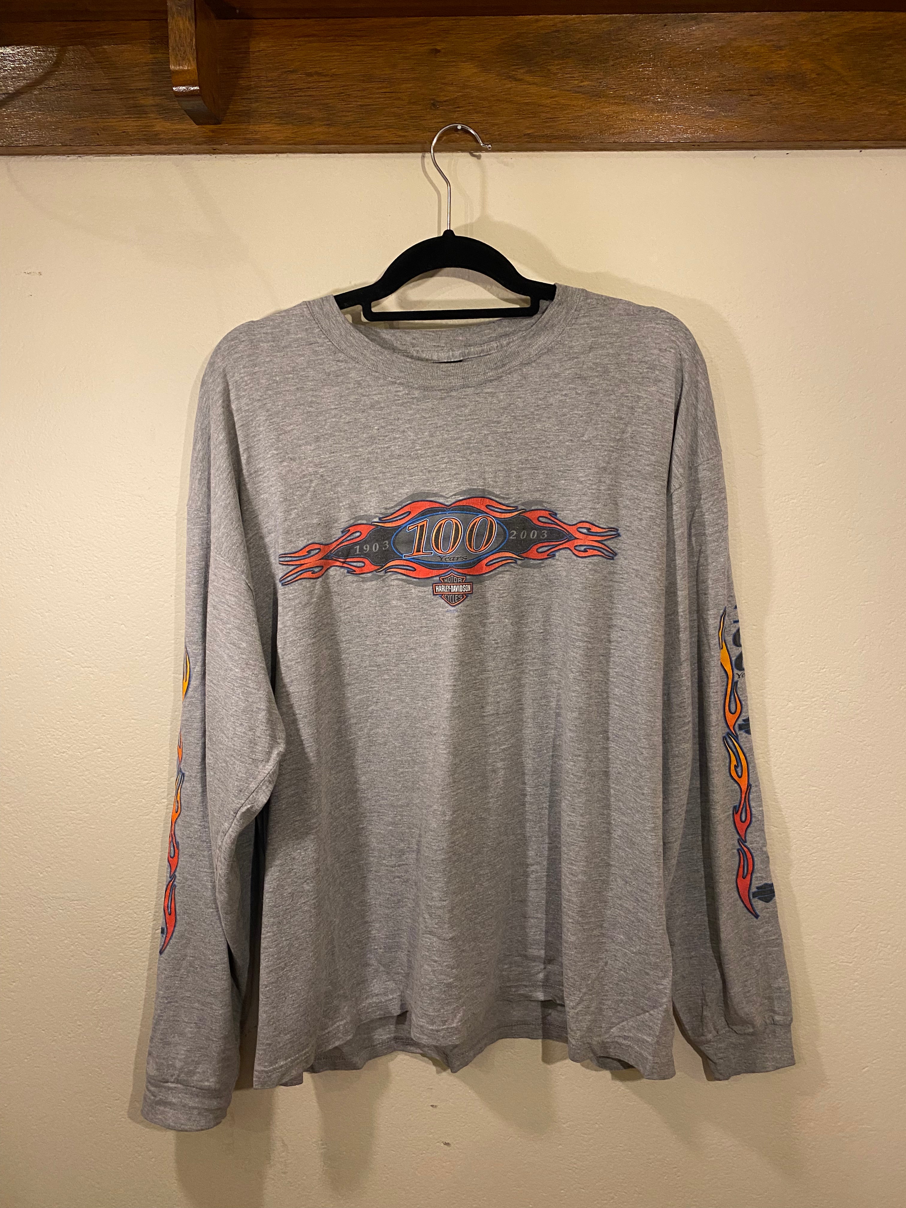 Harley-Davidson Motorbikes Long Sleeve Tee 100 Years Spitzies (Vintage) Men's XL