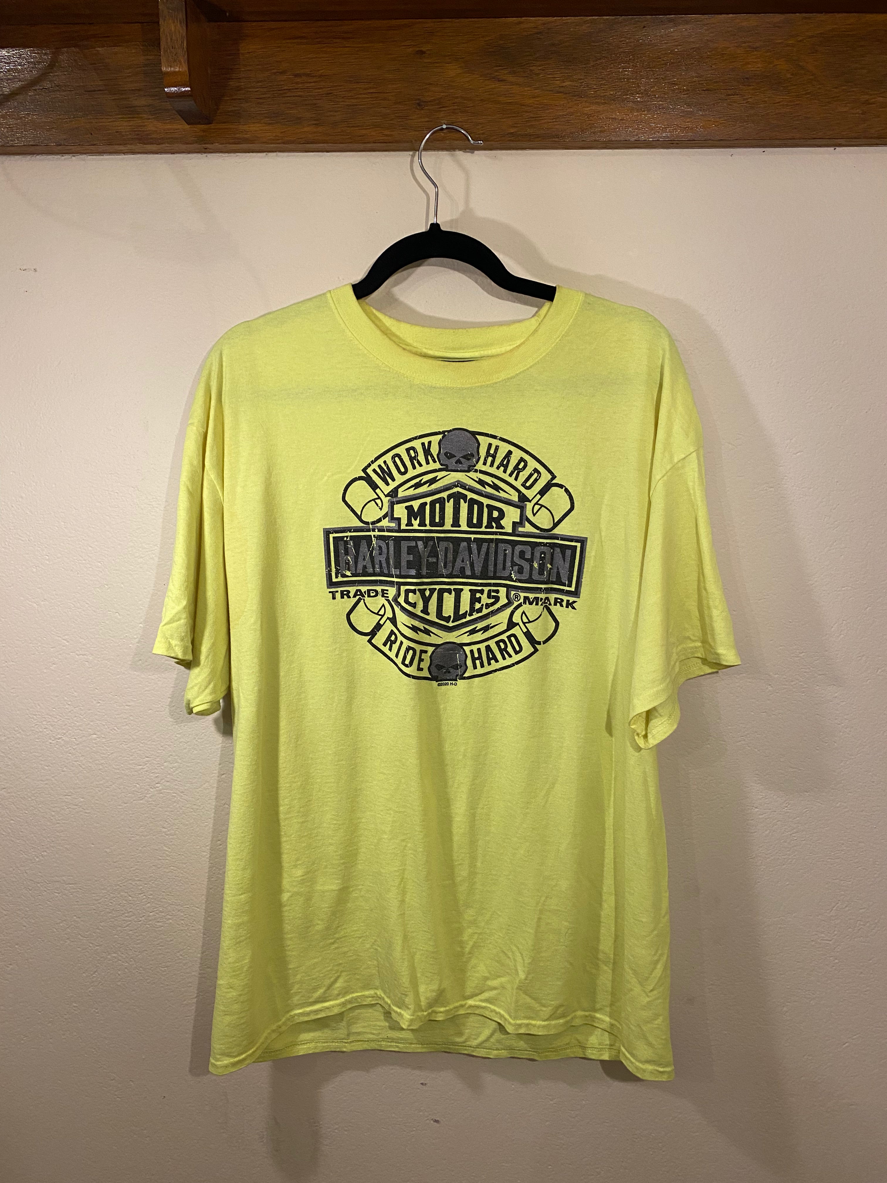 Harley-Davidson Motorbikes Tee Work Hard, Ride Hard (Reclaimed) Men's XL