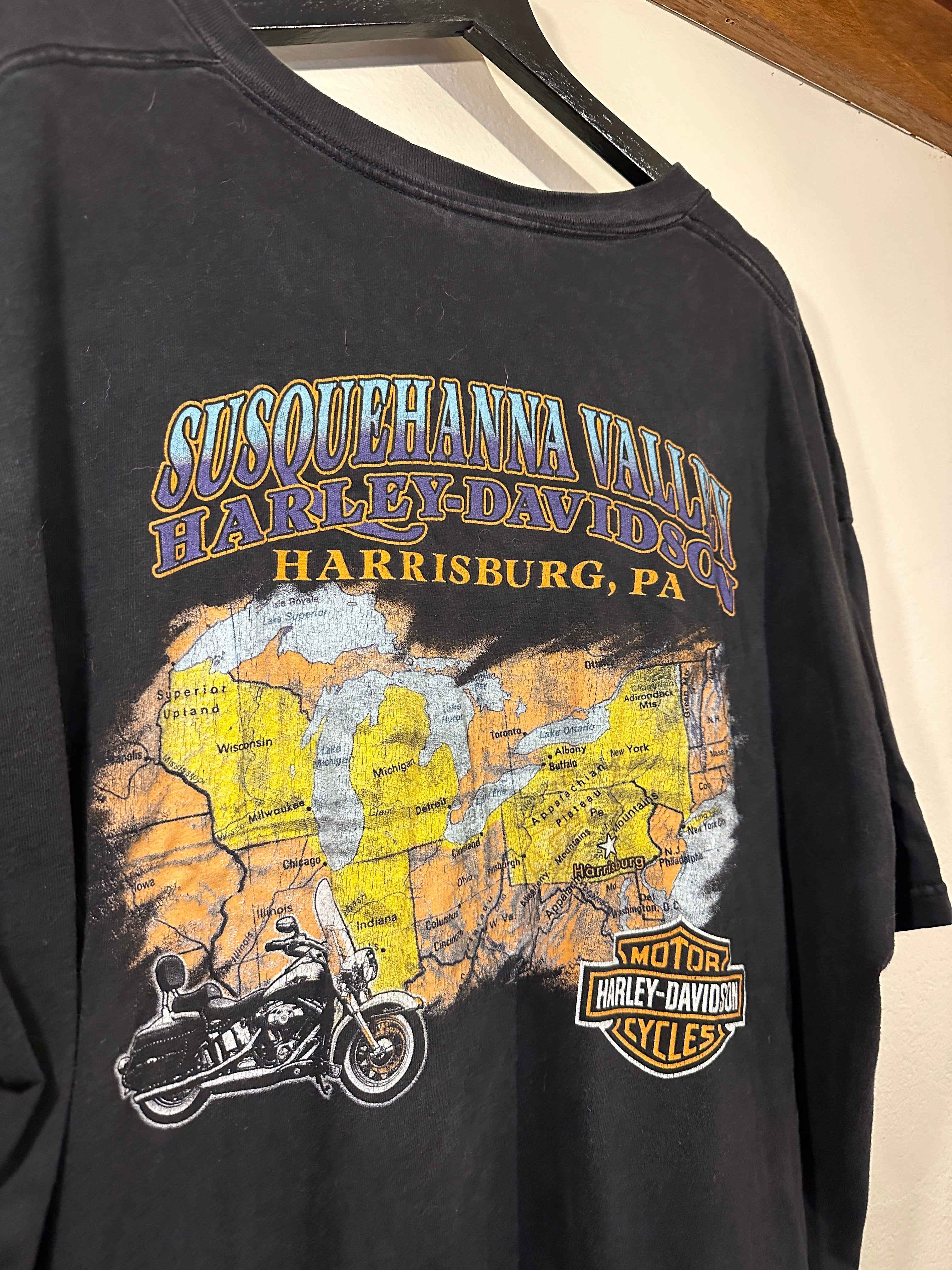 Harley-Davidson Motorbikes Tee Susquehanna Valley Harrisburg PA (Vintage) Men's 3XL