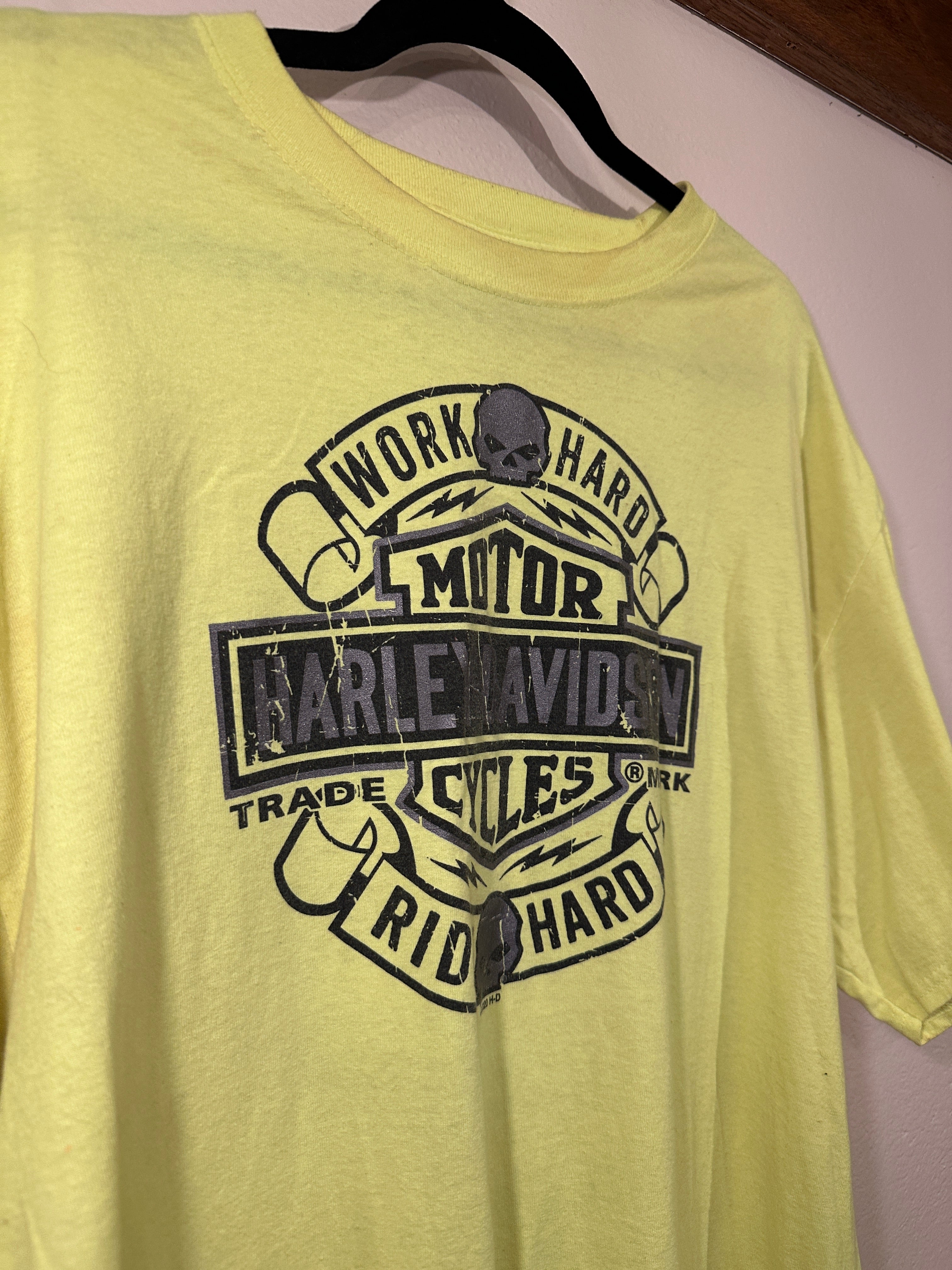 Harley-Davidson Motorbikes Tee Work Hard, Ride Hard (Reclaimed) Men's XL